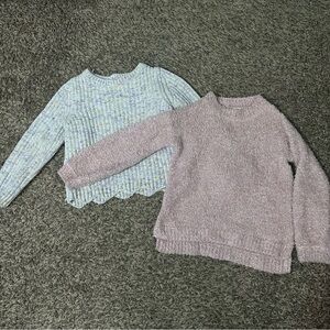 Cozy Girl’s Sweater Set - Blue and Pink